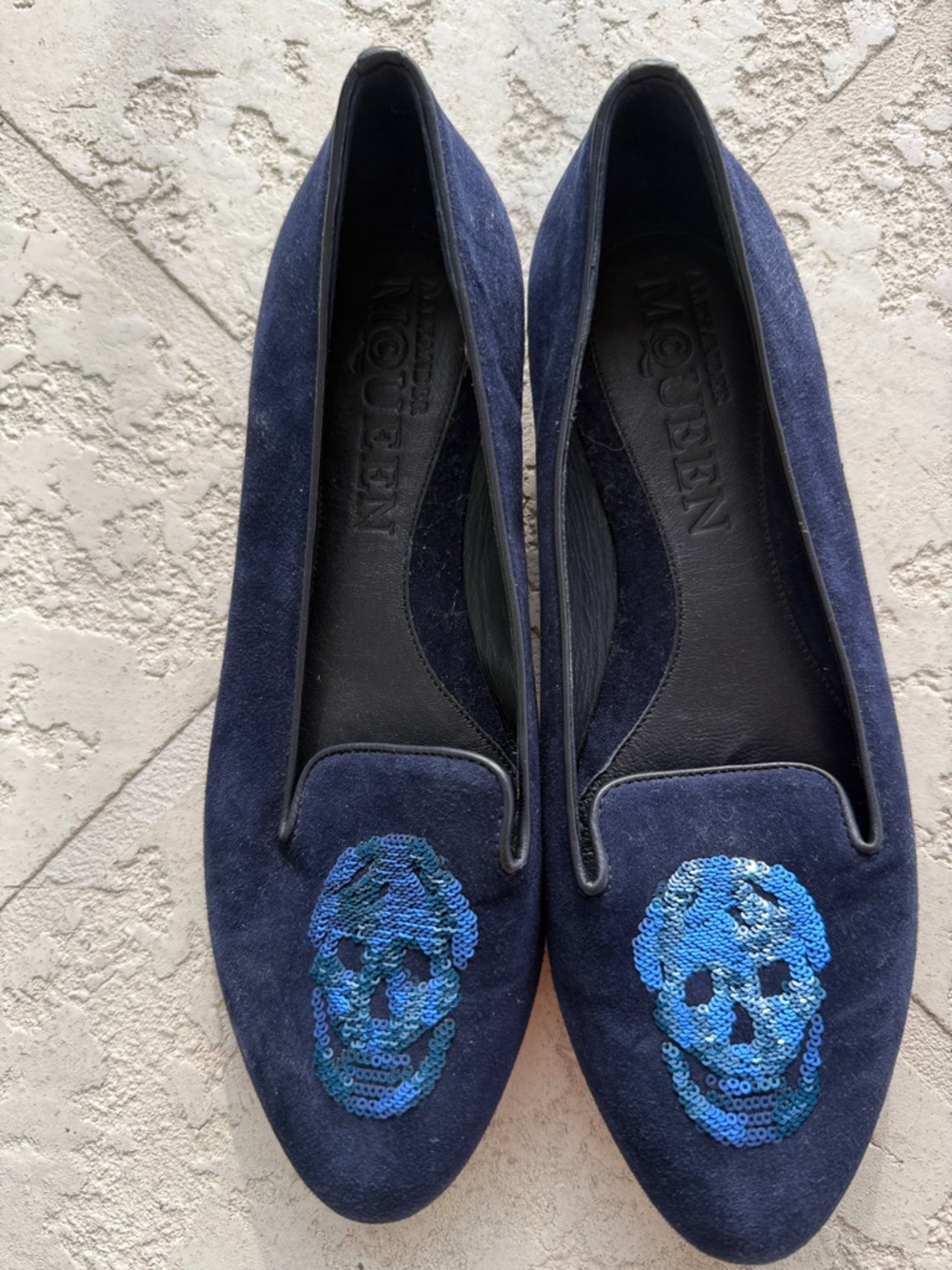 Alexander McQueen Velvet Tuxedo Flat